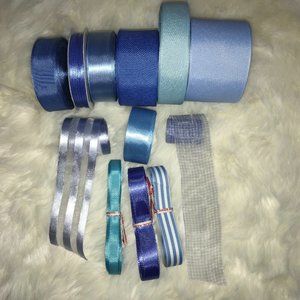 Lot of ribbon in blue